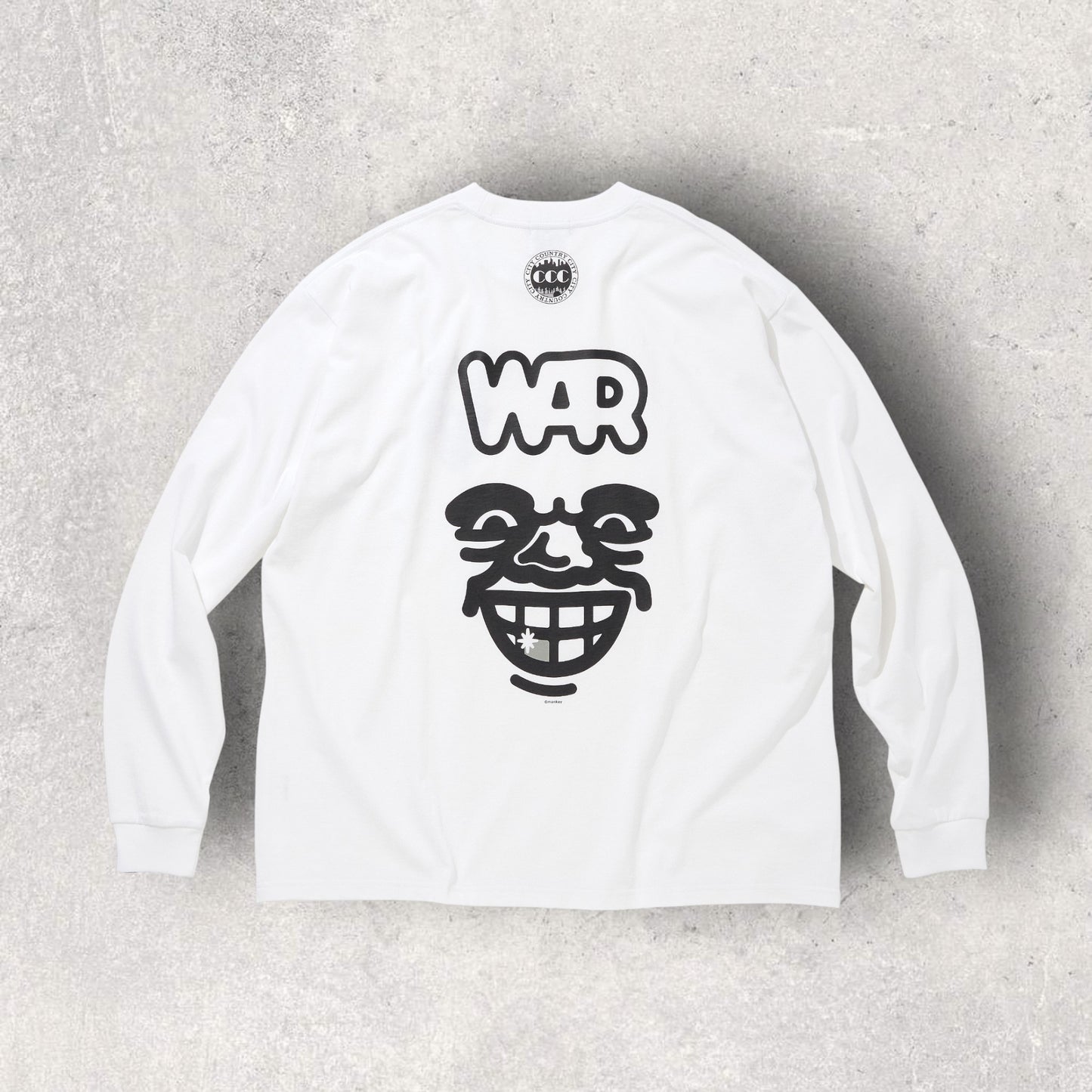 CITY COUNTRY CITY x WAR_COTTON L/S T-SHIRTS_ARTWORK BY MANKEY_WHITExBLACK