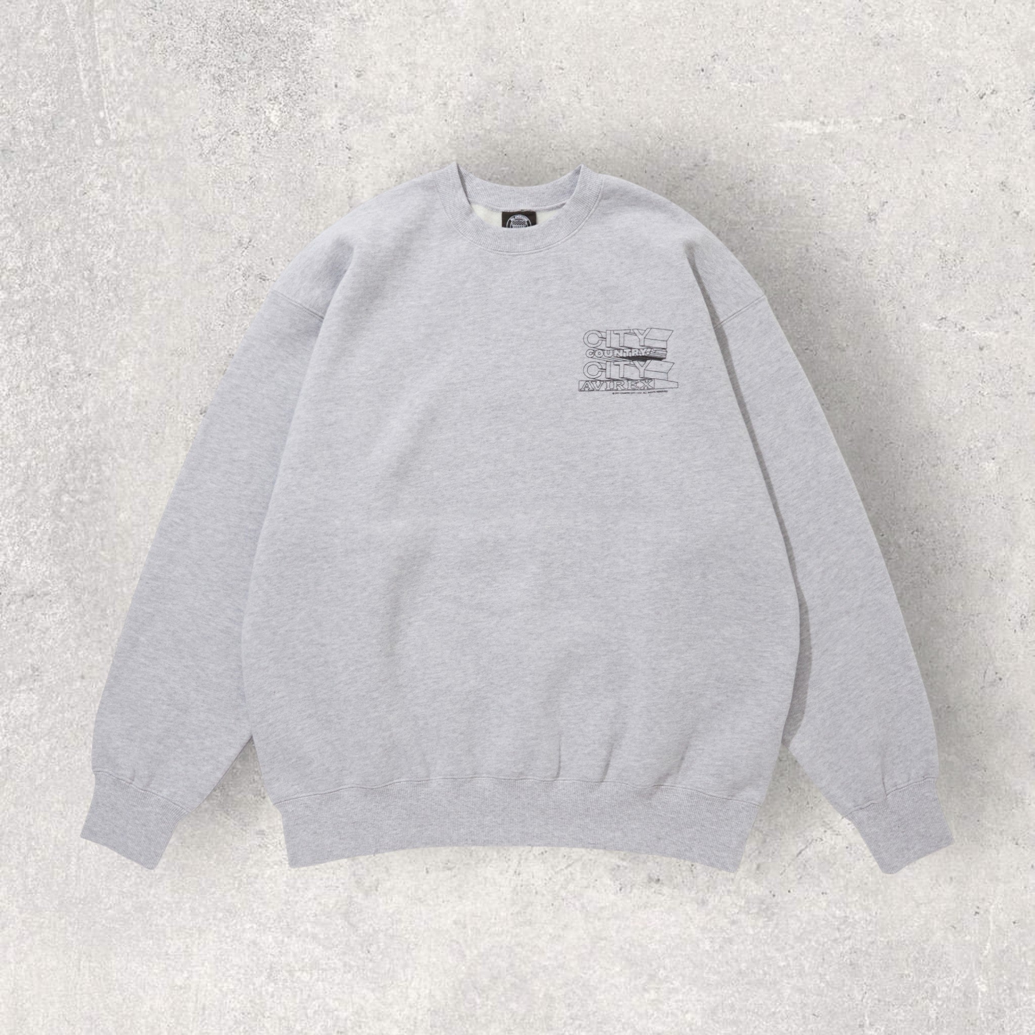 AVIREX × CITY COUNTRY CITY》SIGNATURE CREW SWEAT GRAY – REBEL