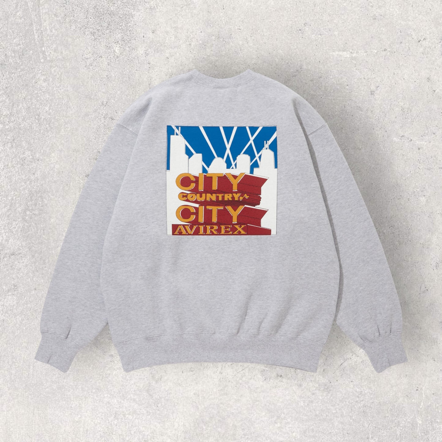 《AVIREX × CITY COUNTRY CITY》SIGNATURE CREW SWEAT GRAY