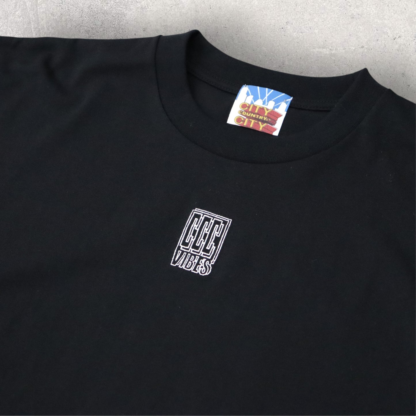 EMBROIDERED LOGO COTTON L/S T-SHIRT_CCC VIBES_BLACK