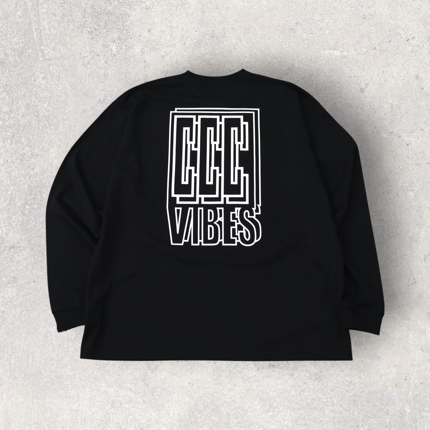 EMBROIDERED LOGO COTTON L/S T-SHIRT_CCC VIBES_BLACK