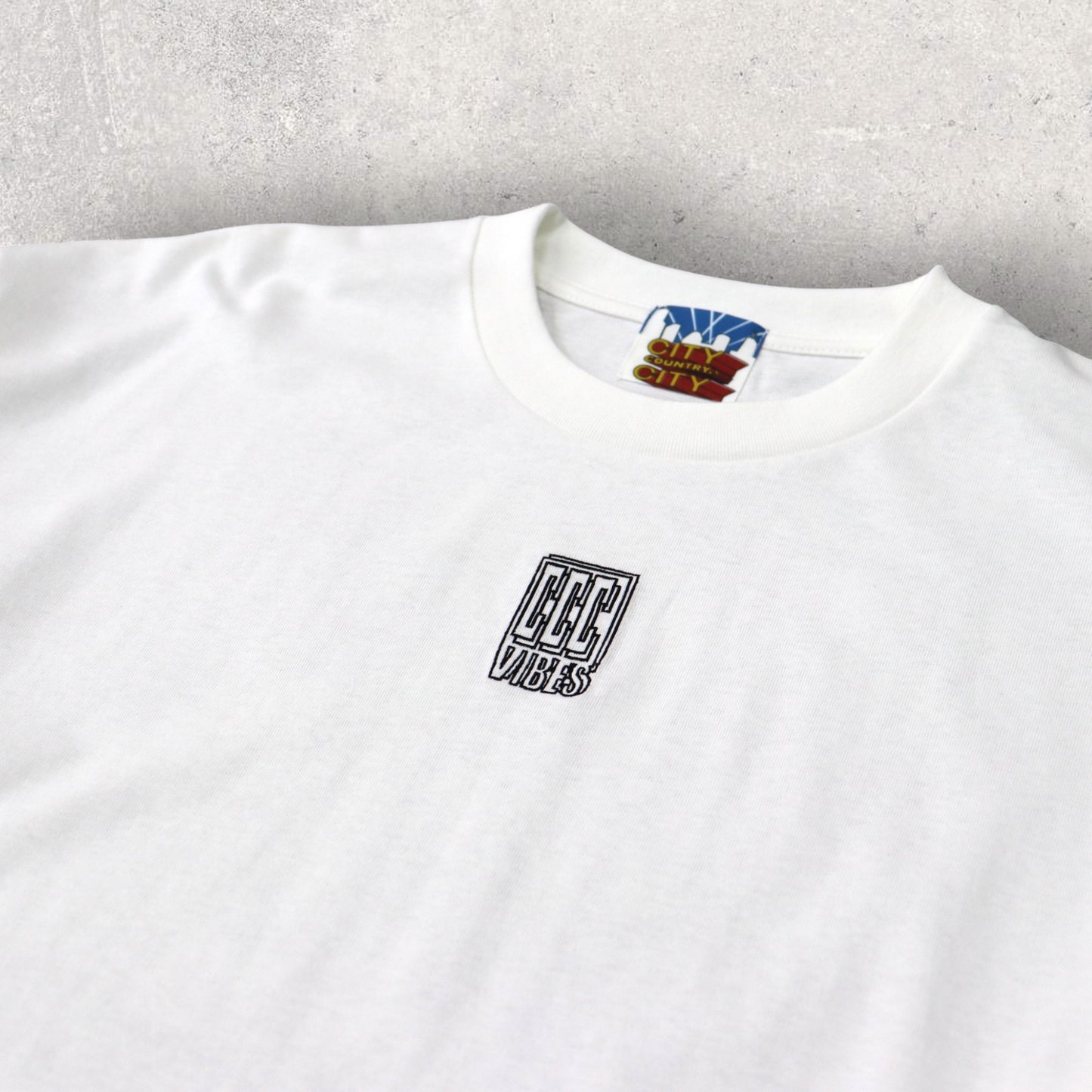 EMBROIDERED LOGO COTTON L/S T-SHIRT_CCC VIBES_WHITE