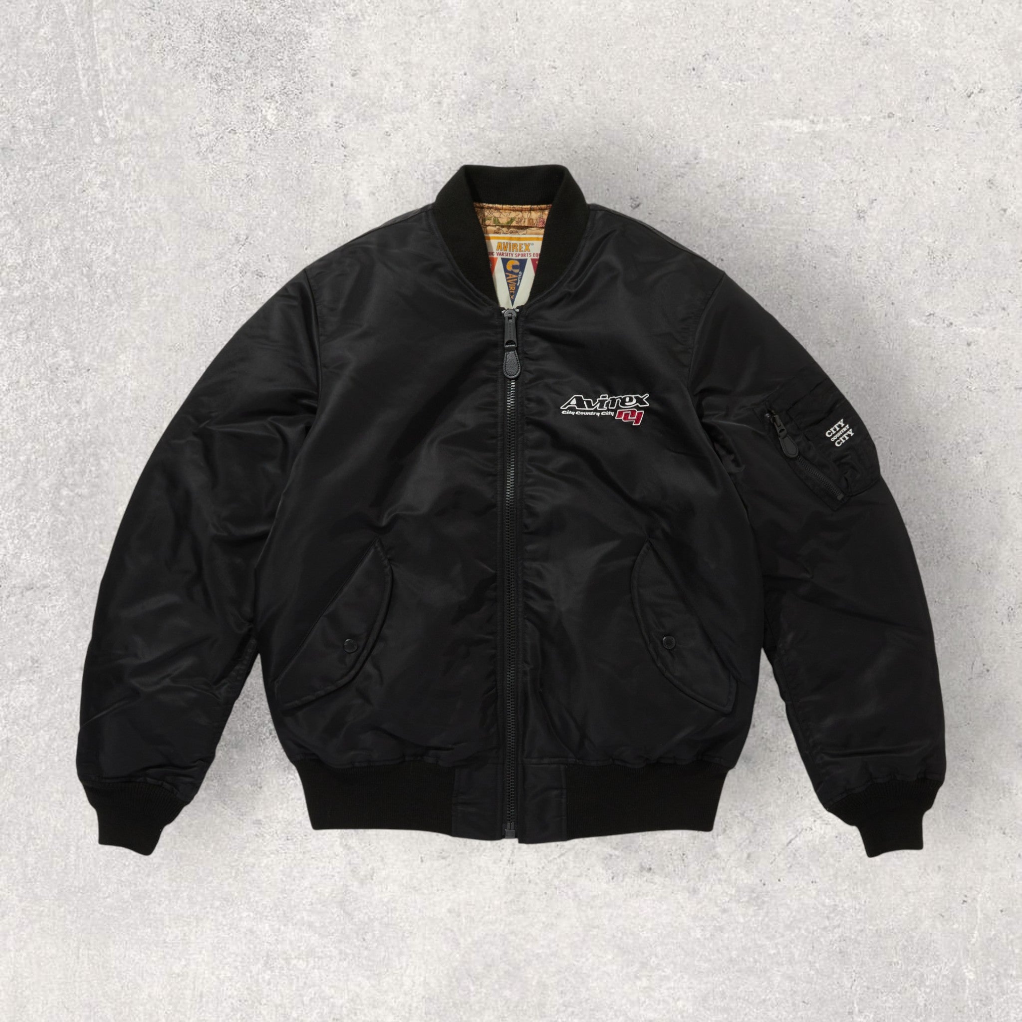AVIREX × CITY COUNTRY CITY》SIGNATURE MA-1 BLACK – REBEL CLOTHING