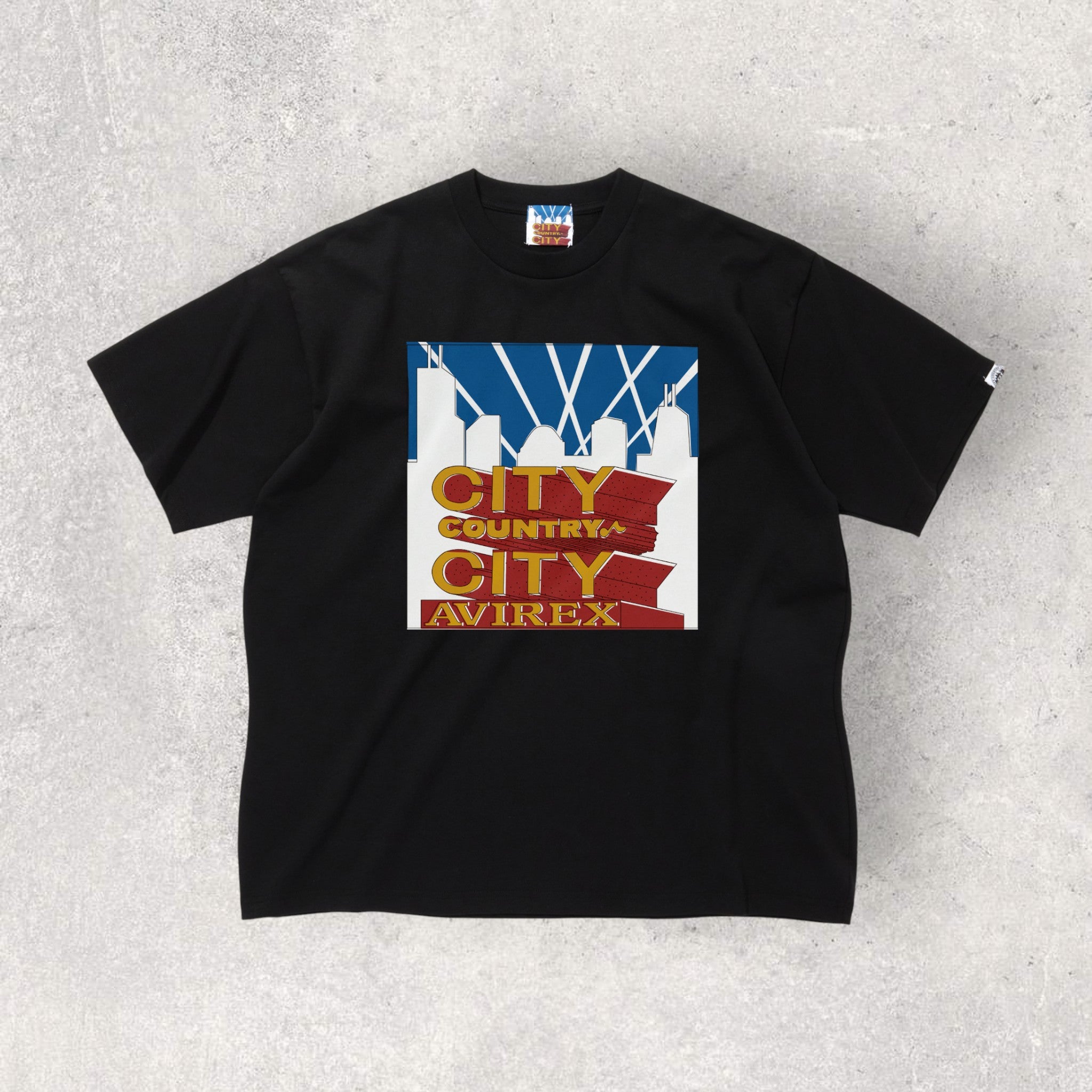 AVIREX × CITY COUNTRY CITY》SIGNATURE T-SHIRT BLACK – REBEL